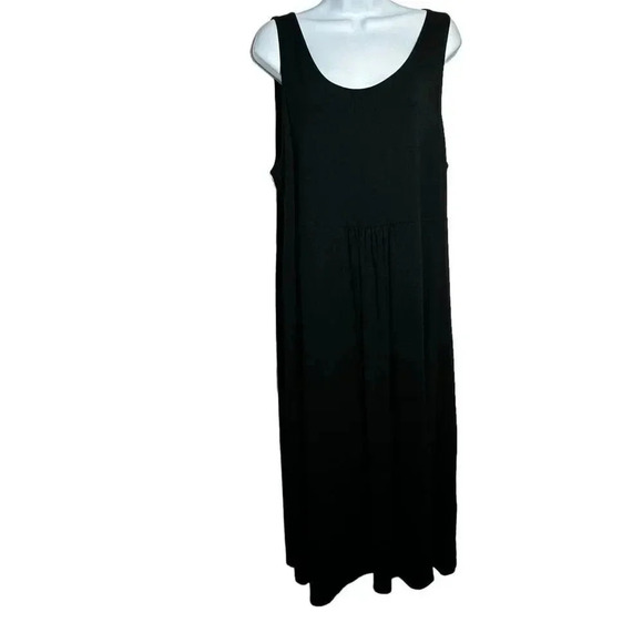 Eileen Fisher system black drop waist loose fit maxi dress black Size XL - Picture 1 of 9